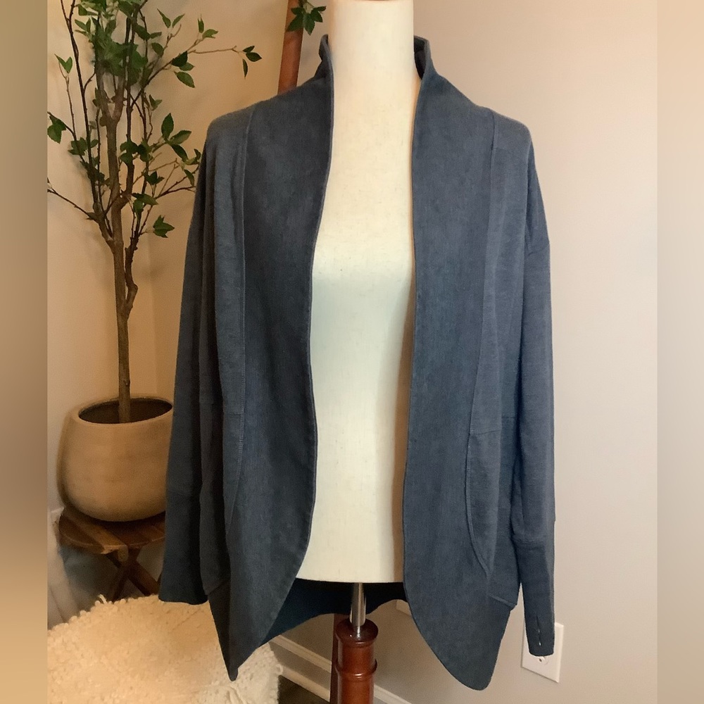 Eddie Bauer Gray Cocoon Wrap Open Cardigan Sweater Size Women's M